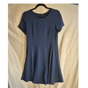 Everly‎ Navy Blue Fit and Flare Dress Short Sleeve Casual Cocktail Party